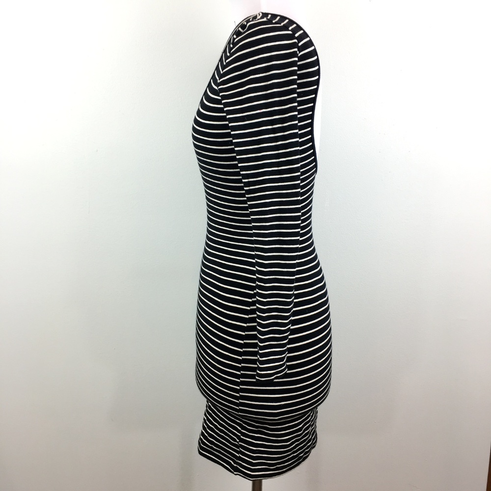 American Apparel M striped bodycon dress sleeves - Picture 7 of 8